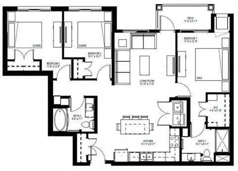 Millberry_3 Bedroom Floor Plan at Millberry Apartments, St. Paul